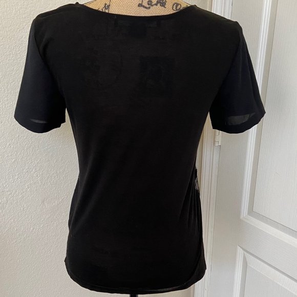 French Connection Black top with lace insets. Size XS - Picture 2 of 4